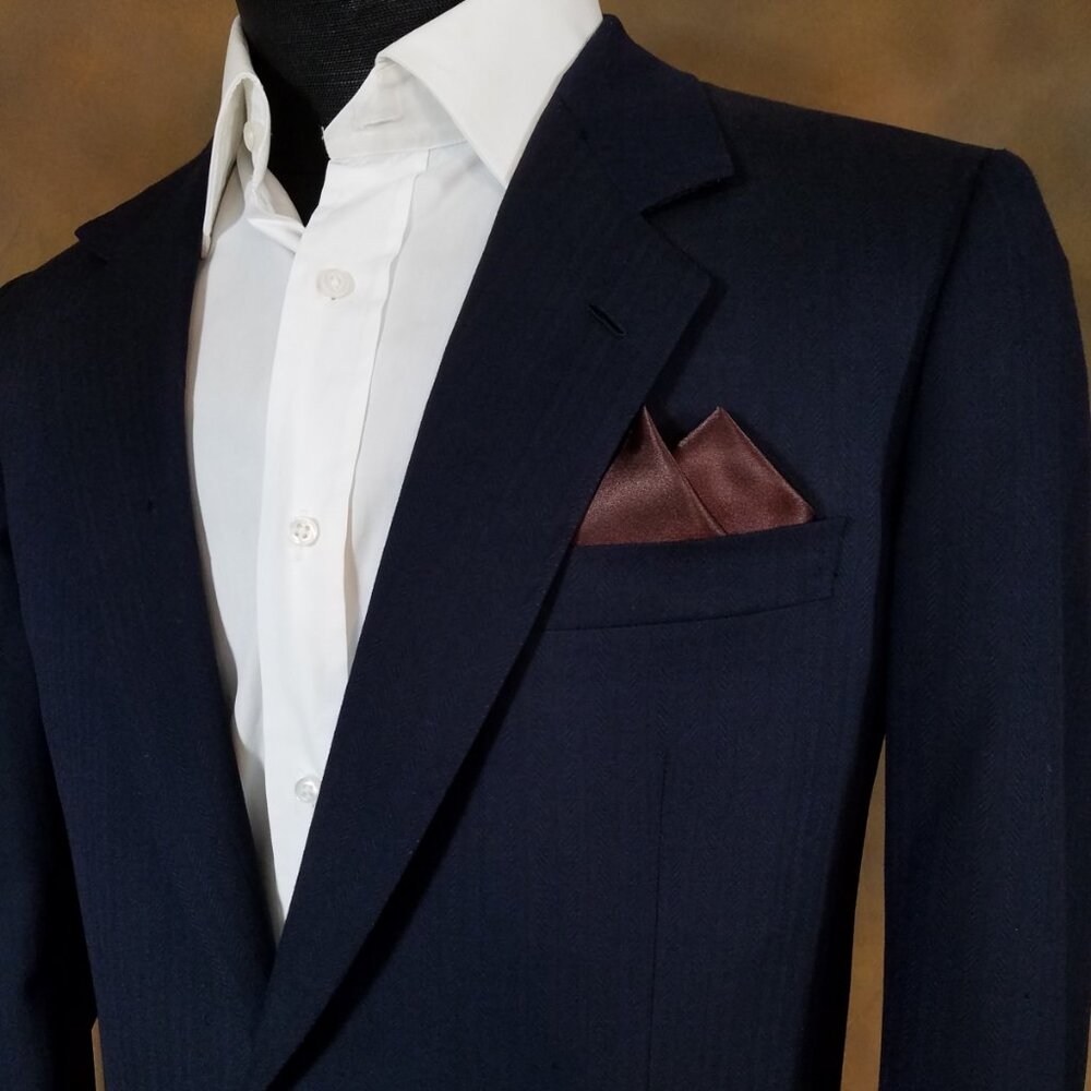 New - Men's 2 PT. Brown Satin Pre-Folded Pocket Square Insert